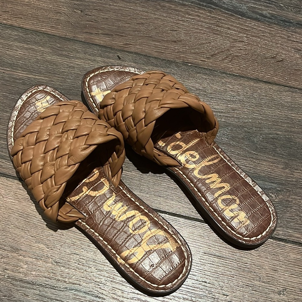 Tan, Sam Edelman Woven slide sandals size 9